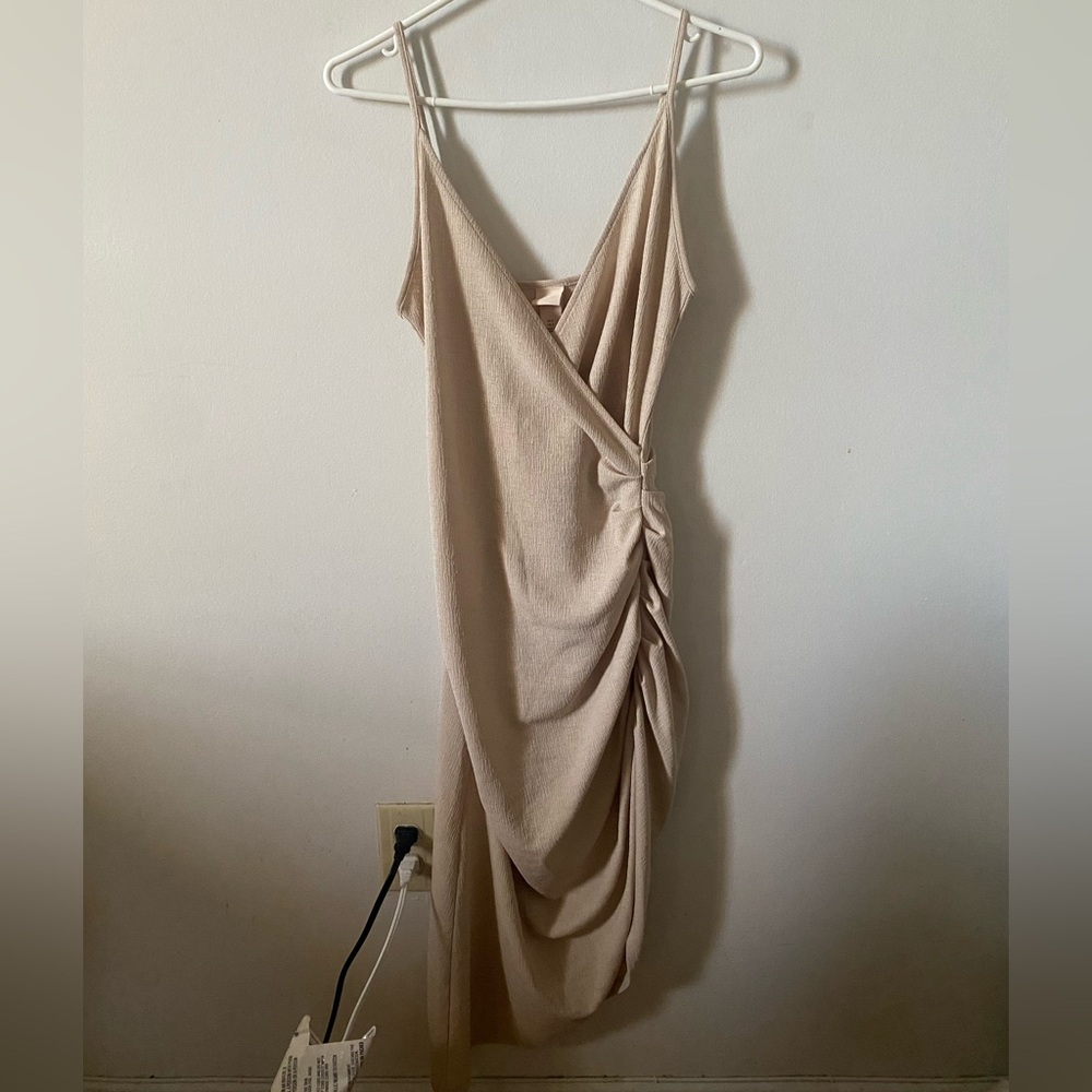 H&M Asymmetrical Tan Dress